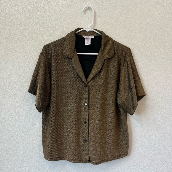 Linea Donatella Metallic Black Blouse - Picture 1 of 4